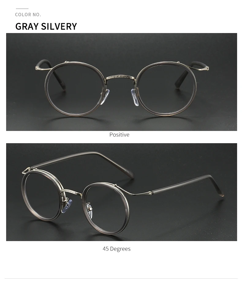 Retro Marke Design Luxus Runde Rahmen Brille Rahmen für Männer Frauen Ultraleicht Edelstahl Legierung Anti Blau Licht Brillen – Detail 12