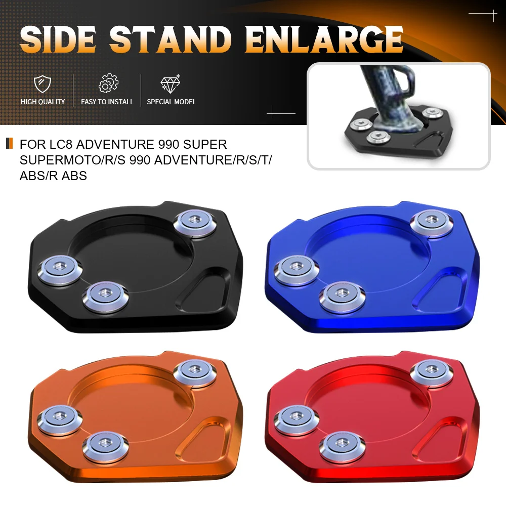 For LC8 Adventure 990 Super Supermoto/R/S 990 Adventure/R/S/T/ABS/R ABS Motorcycle Side Stand Enlarger Kickstand Foot shelf