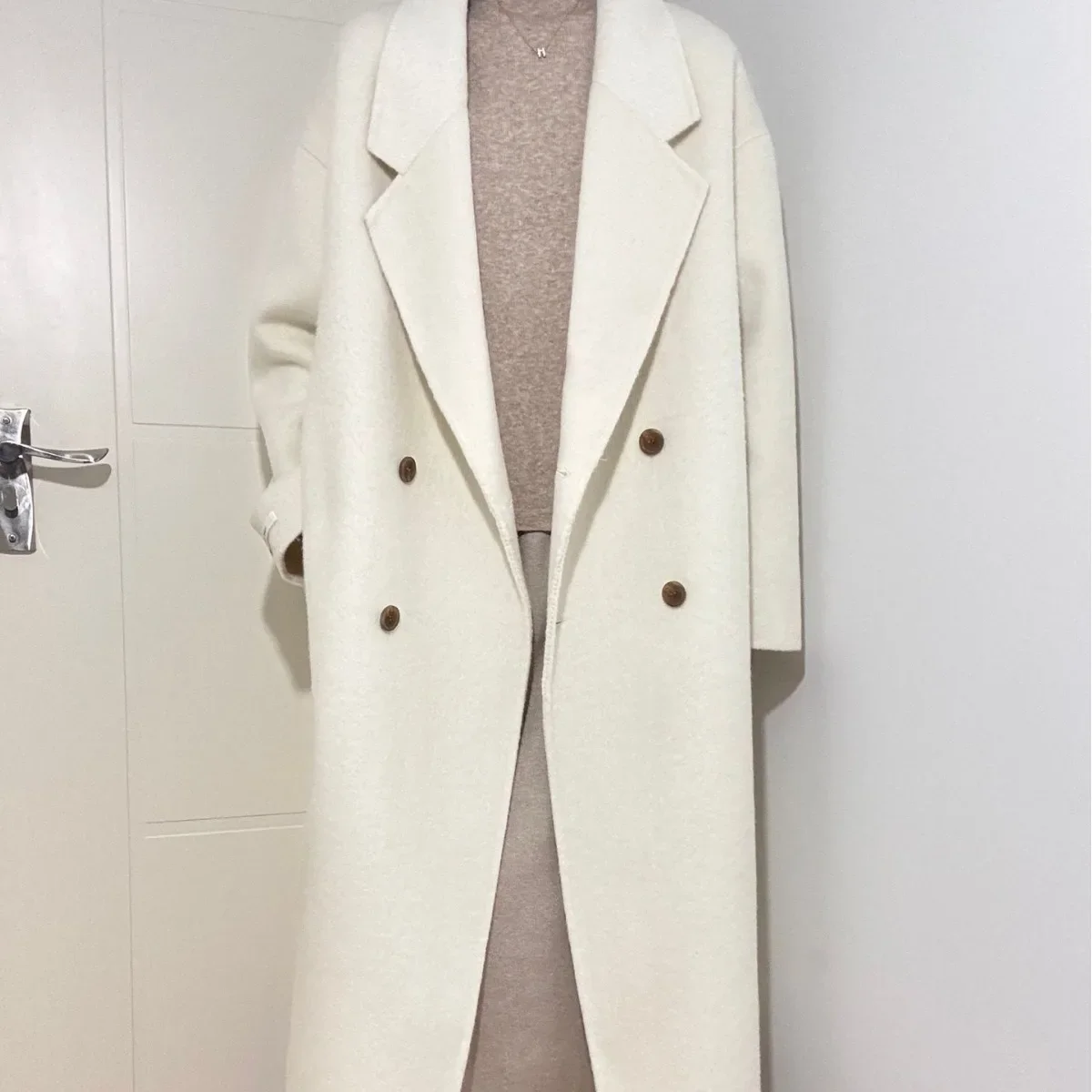 Tall 120 styles [Length 115-117cm] Double-sided woolen cashmere wool women's long loose cocoon woolen