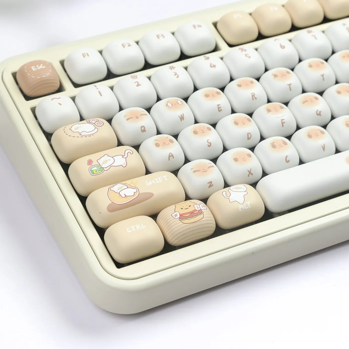 MOG steamed bread keycap bag cat full set of PBT sublimation keycap split space 7u supplement