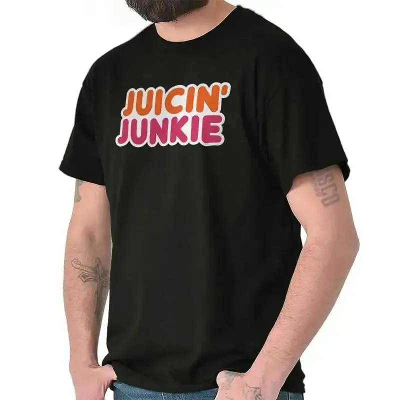 Funny Sarcastic Healthy Diet Juicin Junkie Womens or Mens Crewneck T Shirt Tee