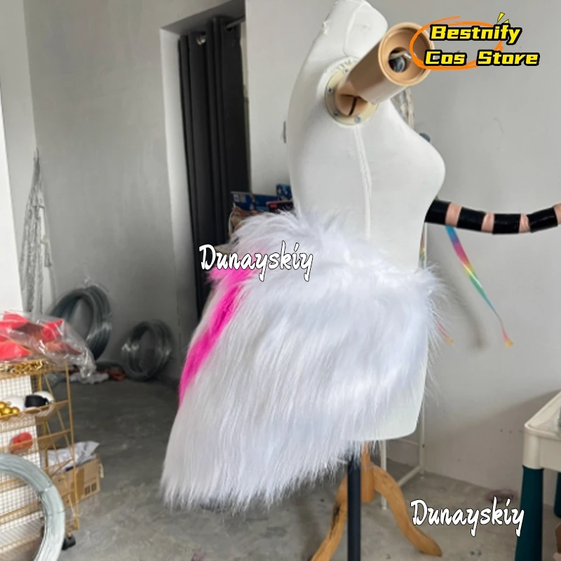 Hazbin COS Hotel Angel Dust Cosplay disfraz mujer trajes peludos amor corazón faldas cortas 2025 Anime carnaval uniforme sexy