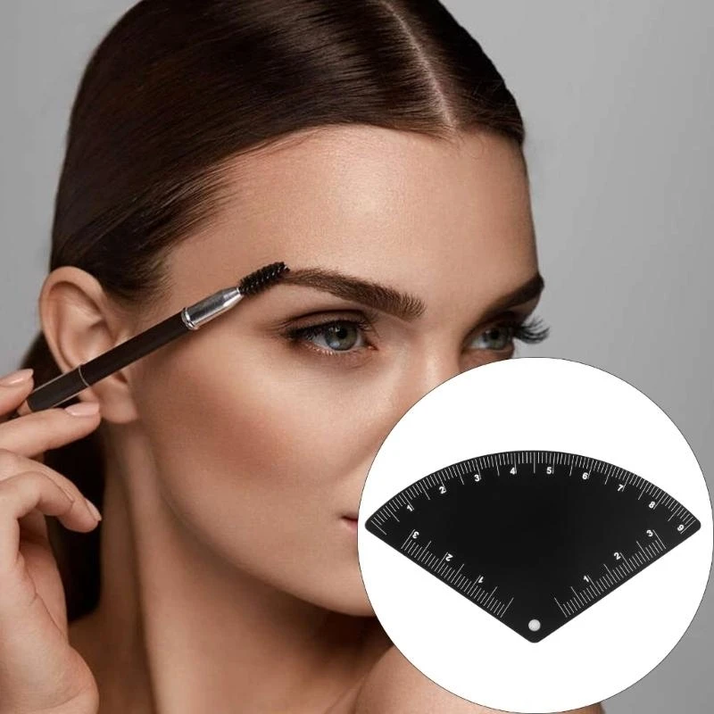 Symmetrical Eyebrow Template Stencils with Length Width Indicators for Makeup Use L4MF