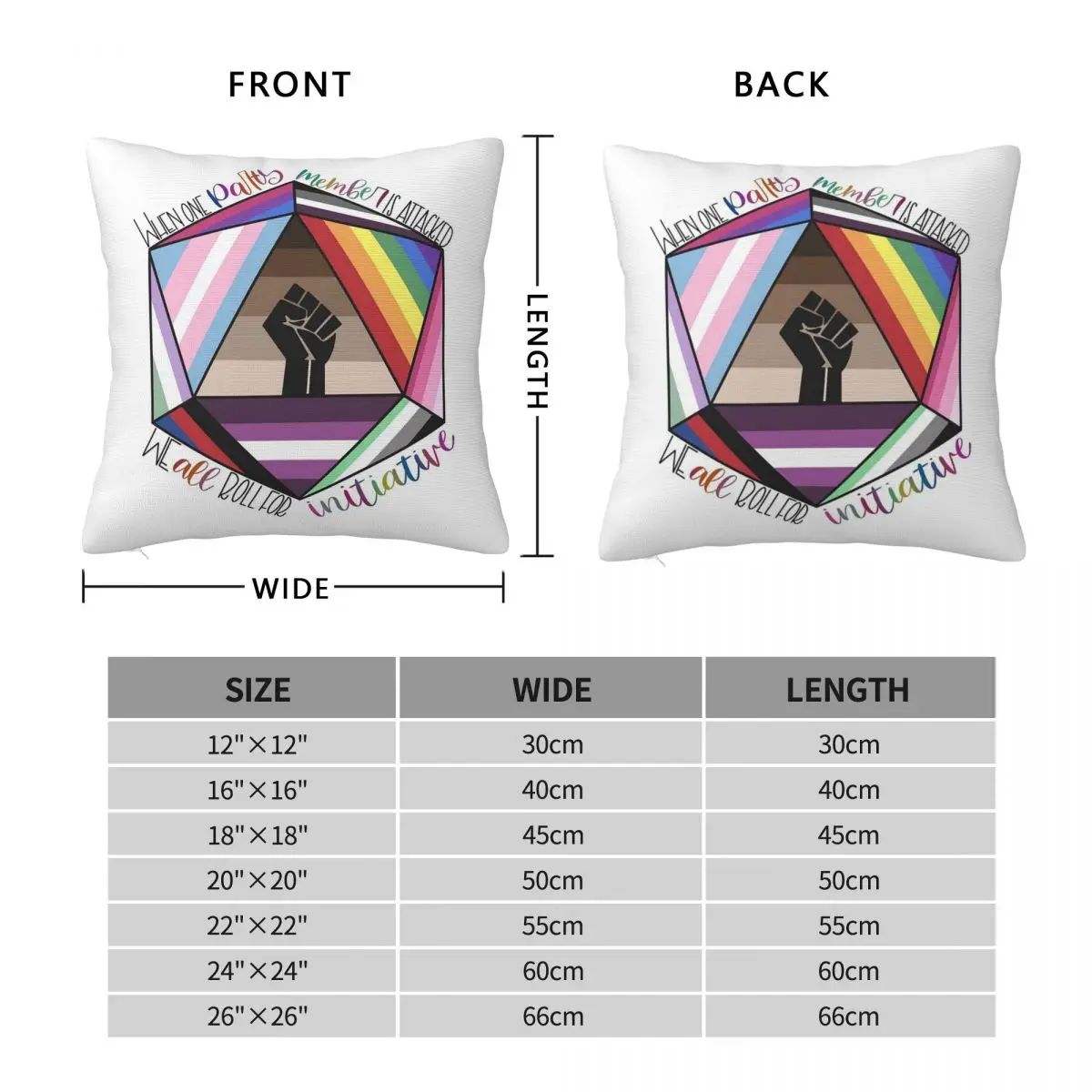 Everyone Rolls Initiative Square Pillowcase Pillow Cover Polyester Cushion Zip Decorative Comfort Throw Pillow for Home Sofa