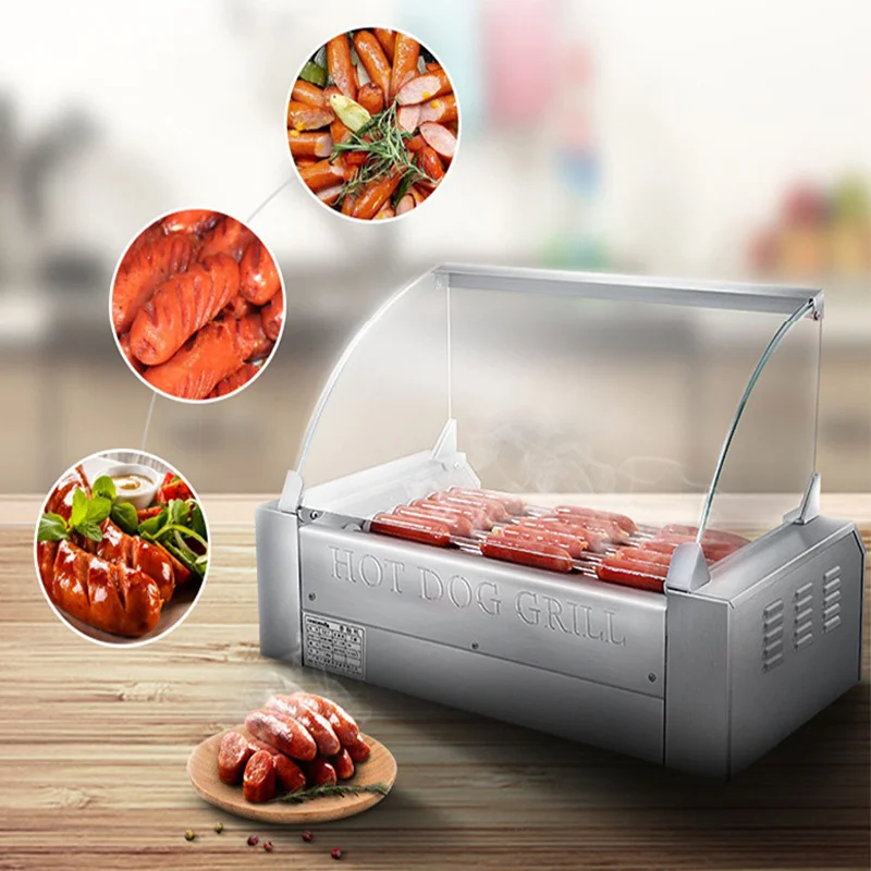 Sanying Commercial Hot Dog Grill Machine With 7 Rollers Electric Snack Food Equipment 7 Sausage Roller Grill
