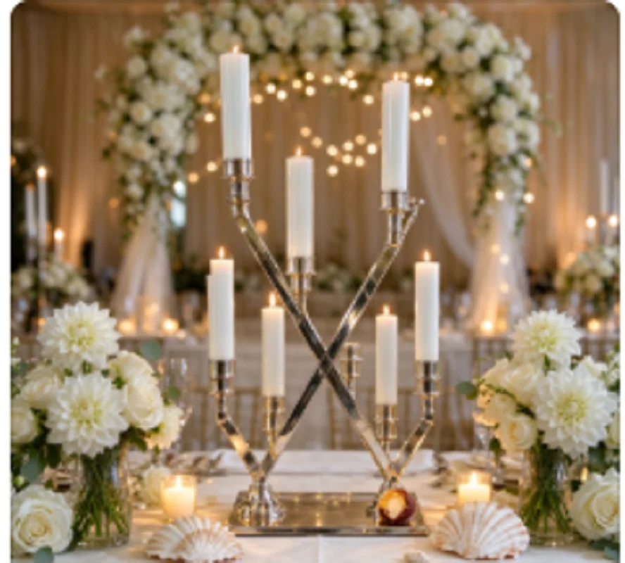 2pcs 16 Head Gold Wedding Party Store Store Wedding Birthday Party Family Gathering Decorative Lighting