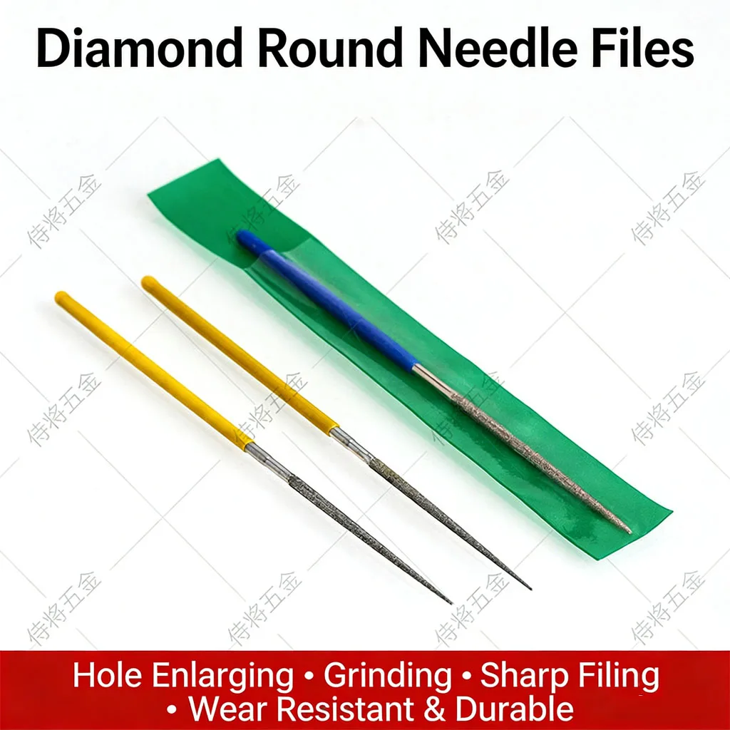Diamond Round Needle Files Hole Enlarging Grinding Tool for Metal Jade Ceramic Polishing Sharp & Durable