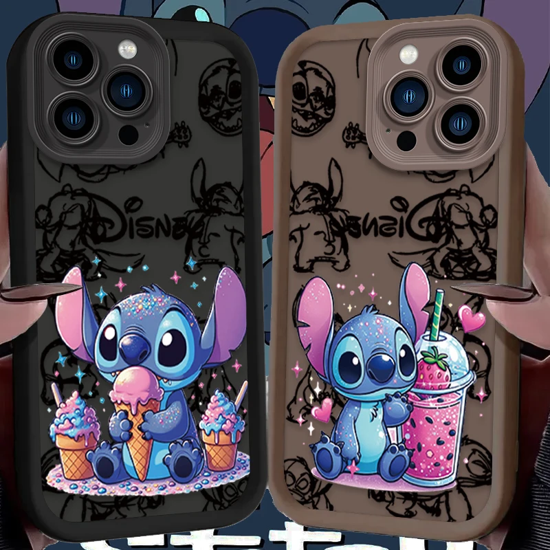 Lovely Disney Stitch Phone Case For iPhone 16 15 14 13 12 11 Pro Max X XS X S Max XR SE 2020 7 8 Plus iphone16 Silicone Cover