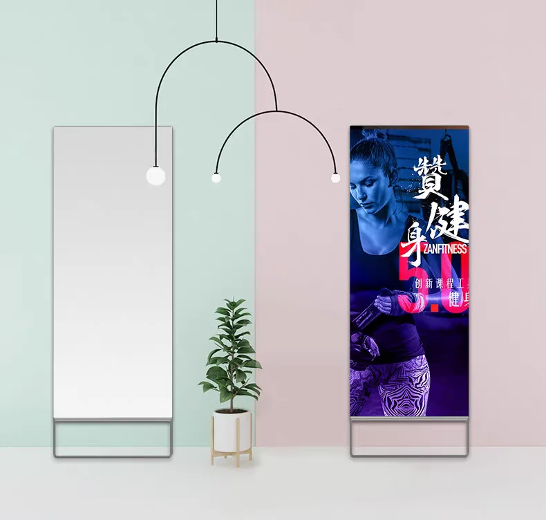 Espelho autônomo de fitness para treinadores de treino AI, para estúdios de ginástica e salas de montagem de boutique, ferramenta de montagem de roupas