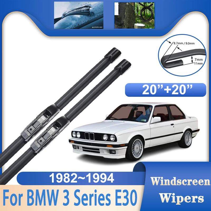 

Car Wiper Blades For BMW 3 Series E30 Accessorie 1982~1994 Rubber Window Windshield Windscreen Wipers Auto Cleaning Rain Brushes