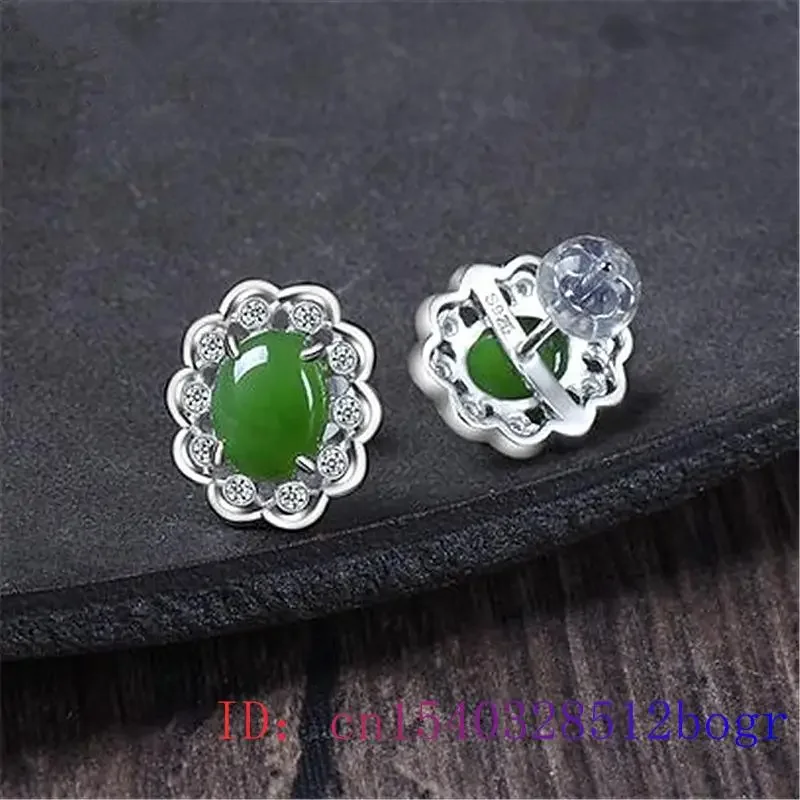 Orecchini a bottone in giada verde regali donna cristallo calcedonio naturale zircone gioielli di moda pietra preziosa orecchini in argento 925 amuleto