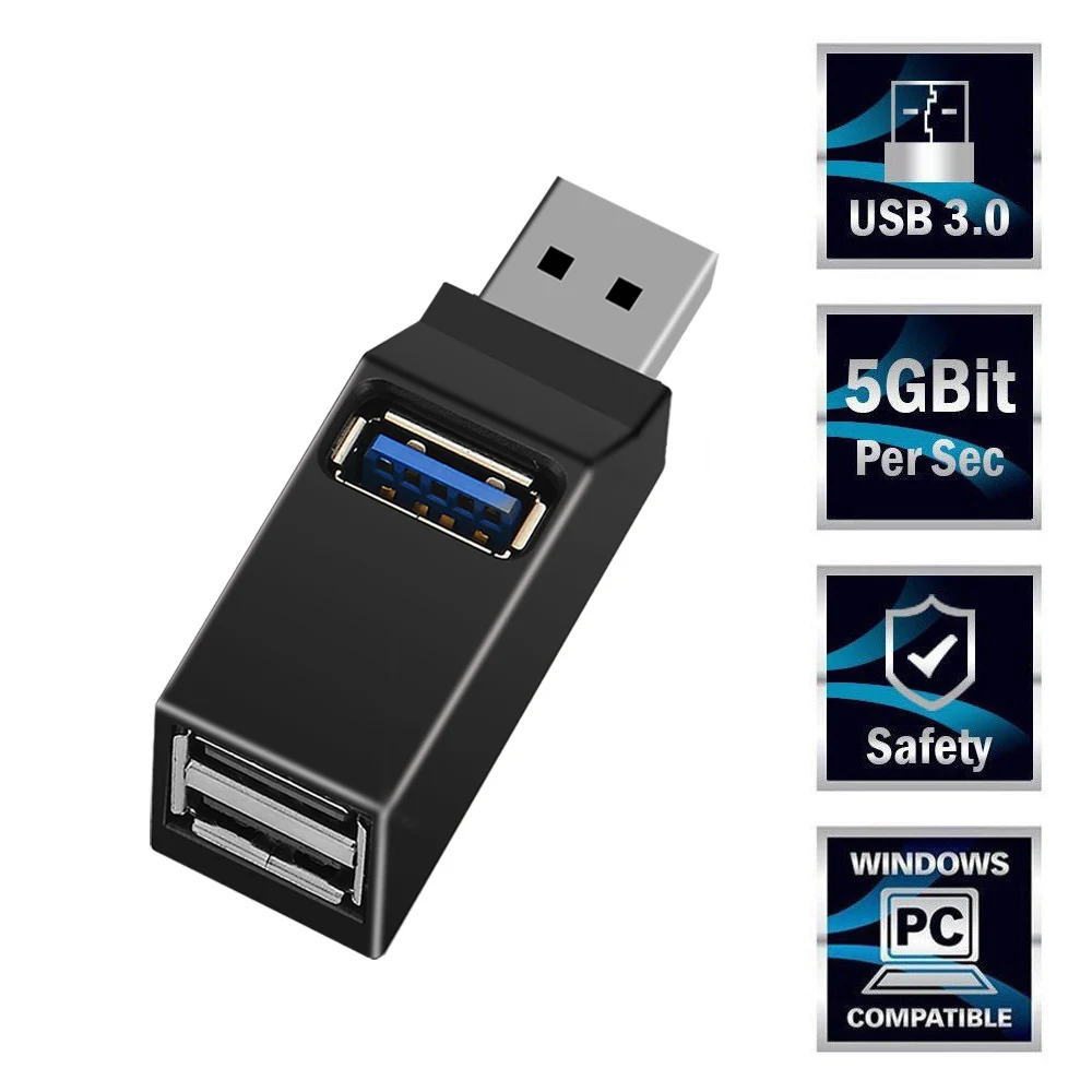 USB 3.0 Hub 5Gbps High Speed Data Transfer 3 Ports USB Splitter for Computer Laptop Docking Station Adapter PC Accessories