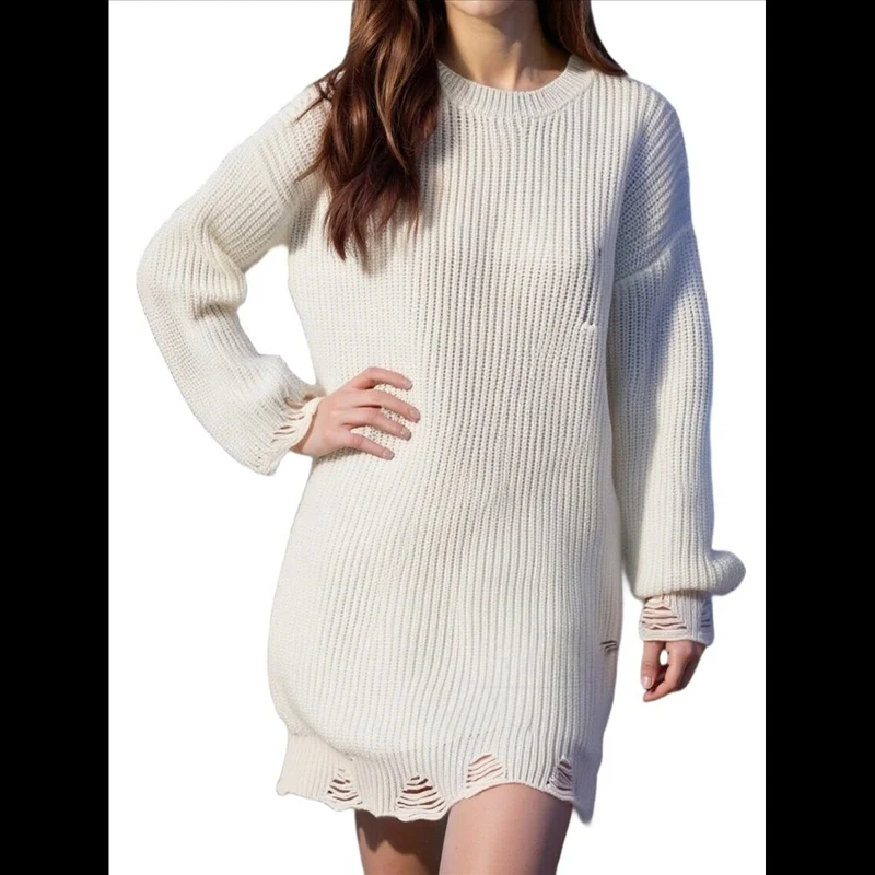 Women's Sweater All Season Crew Neck Long Sleeve Loose Fit Solid Color Casual Fashion Daily Commute Dating Holiday Streetwear