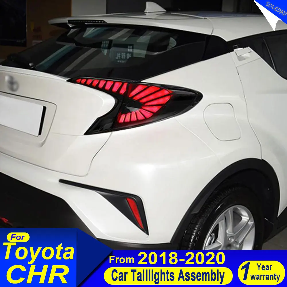 

Светодиодные задние фонари для Toyota C-HR 2018-2021: противотуманные, ДХО, стоп-сигналы, указатели поворота, 2 шт.