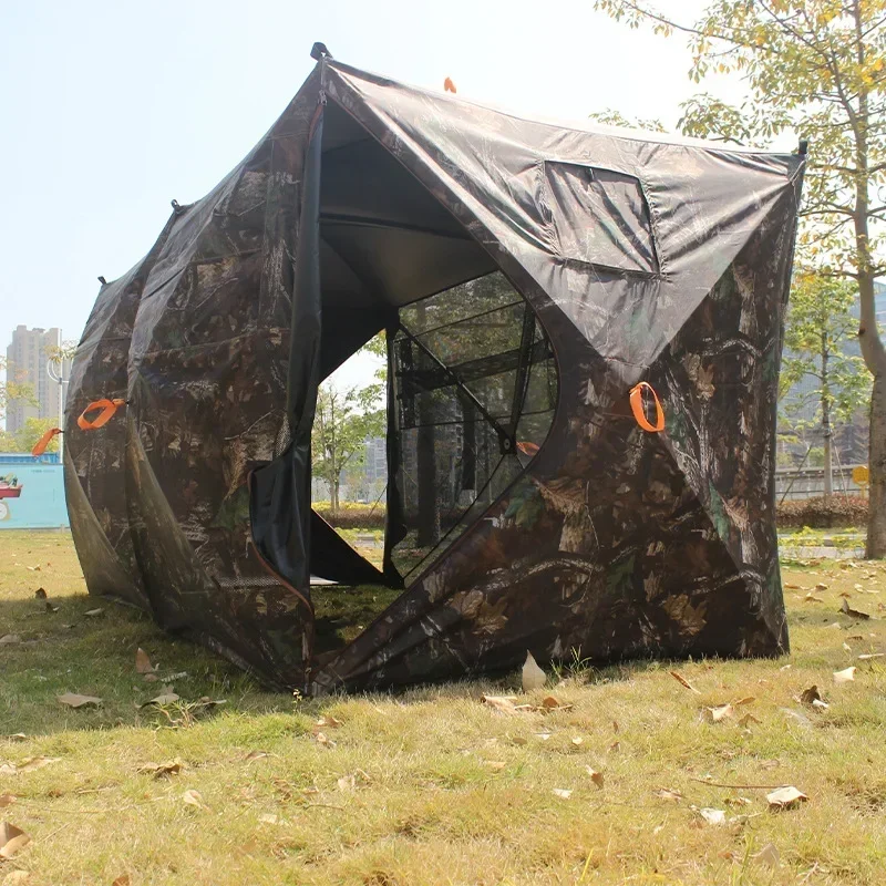 Wild Hunting Tent Multi-person One-way Perspective Four-season Camping Bird Watching Camouflage Spliced Hunting Tent