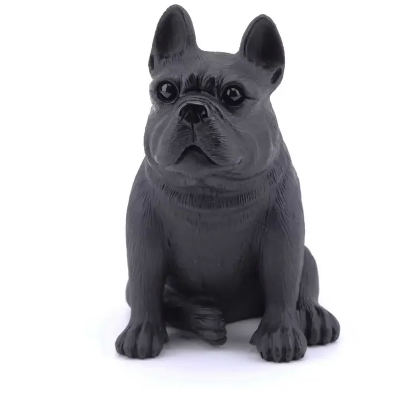 Natural Black Obsidian French Bulldog Statue Hand Carved Unique Design Home Decor Ornament Gift for Dog Lovers Animal