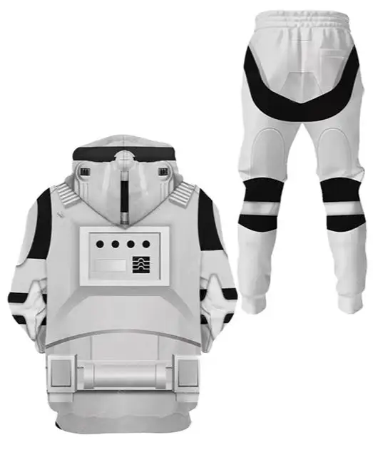 Imperial Stormtrooper Cosplay Fantasia kostium dla dorosłych mężczyzn bluza z kapturem bluza spodnie na co dzień luźny pulower Streetwear spodnie dresowe