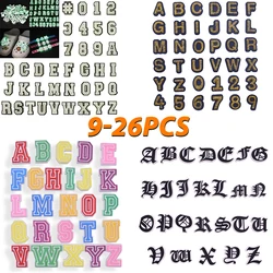 Luminous PVC Shoe Charms English A-Z Shoe Accessories Colored Number 0-9 Shoe Decoration for Croc Sandals Xmas Gifts Pins Buckle