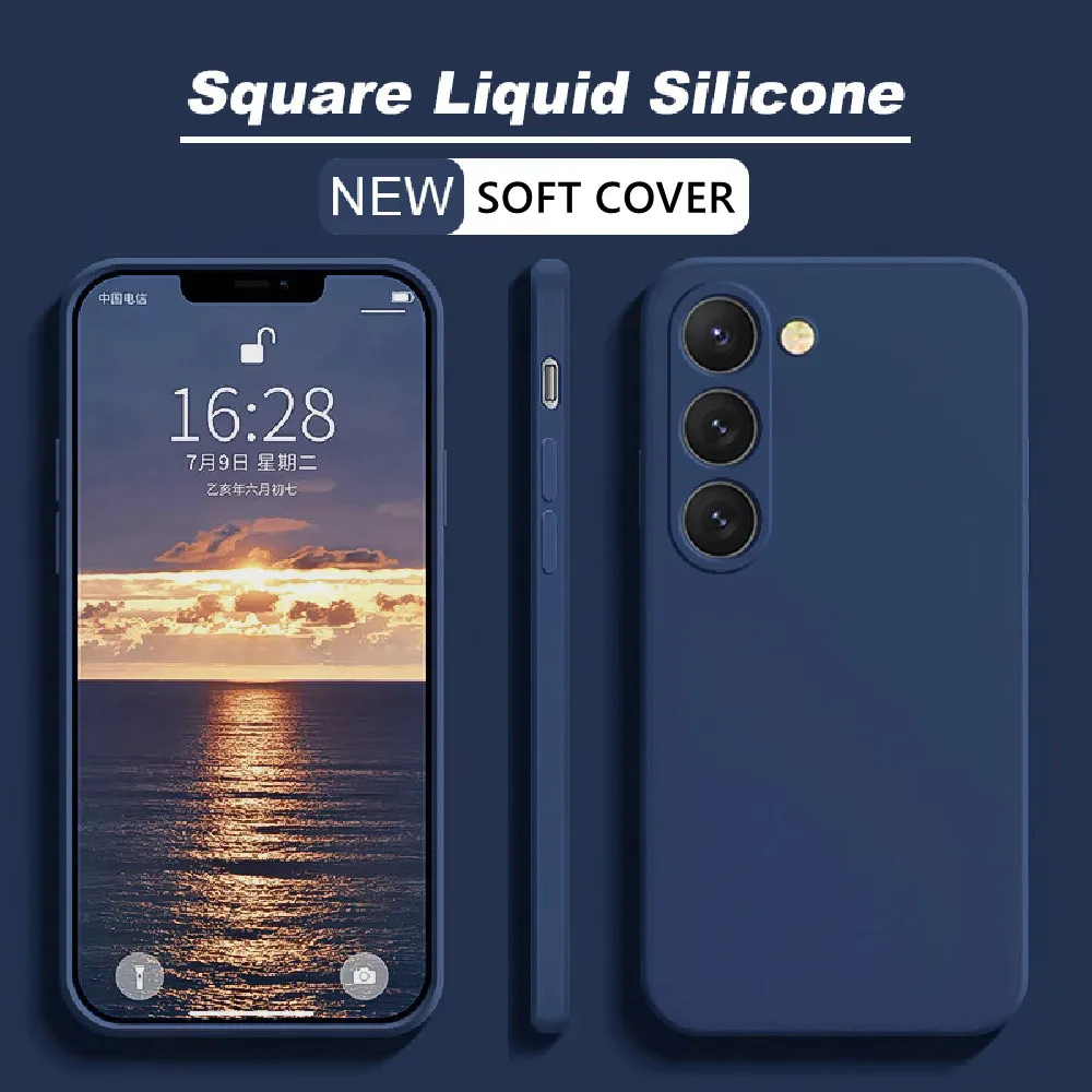 Quadratische Silikon-Handyhülle für Samsung Galaxy S26 Ultra S25 FE S24 S23 Plus A17 A56 A36 A16 A55 A35 A15 A54 A34 A14 Soft Cover