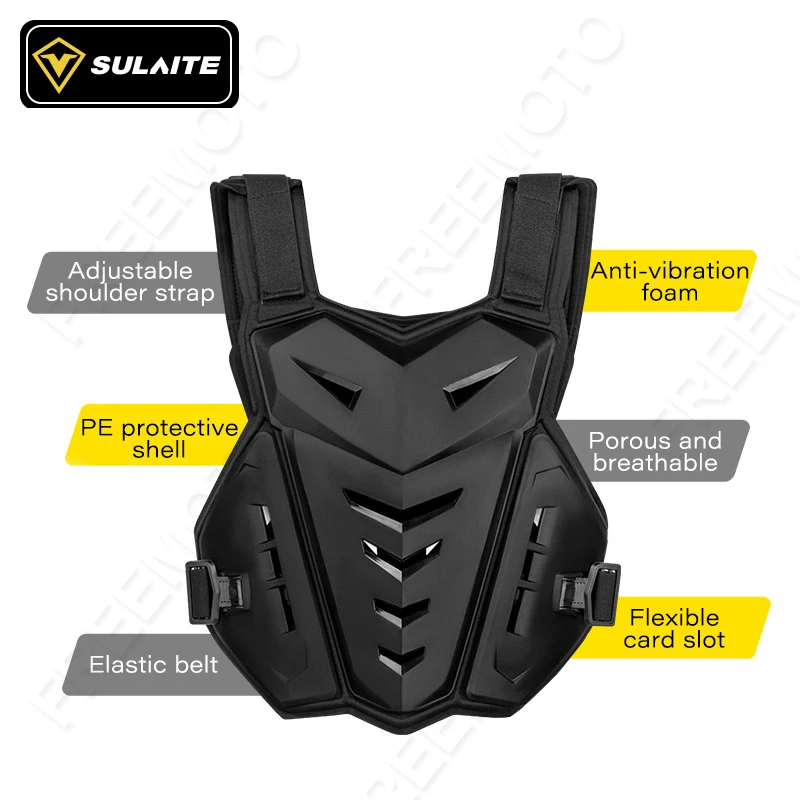 SULAITE Motocross Body Armor Motorcycle Jacket Motocross Moto Vest Back Chest Protector Off-Road Dirt Bike Protective Gear