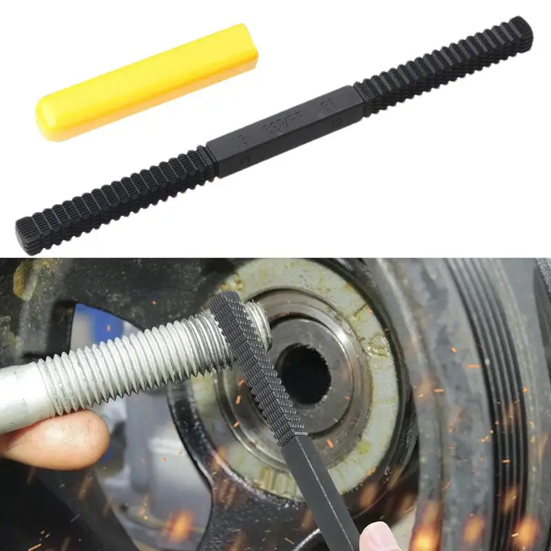 Thread Chaser Set Rustproof Carbon Steel Sturdy Pitch Gauge High Hardness Thread Repair Tool Multifunctional Black Restorer File