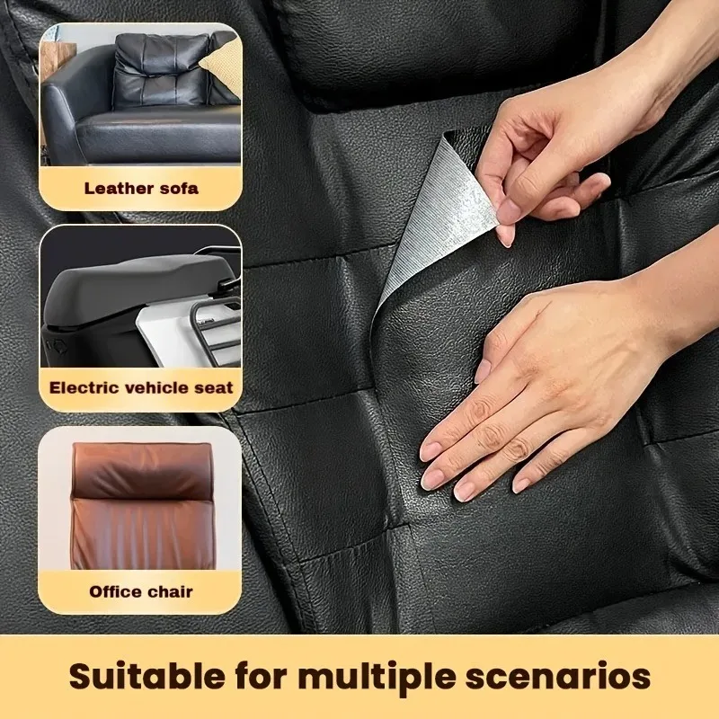 

One Roll of Leather Self-Adhesive Repair Patch Faux Pu Leather Material Strong Adhesive Backing Sofa Couch Car Seat Renovations