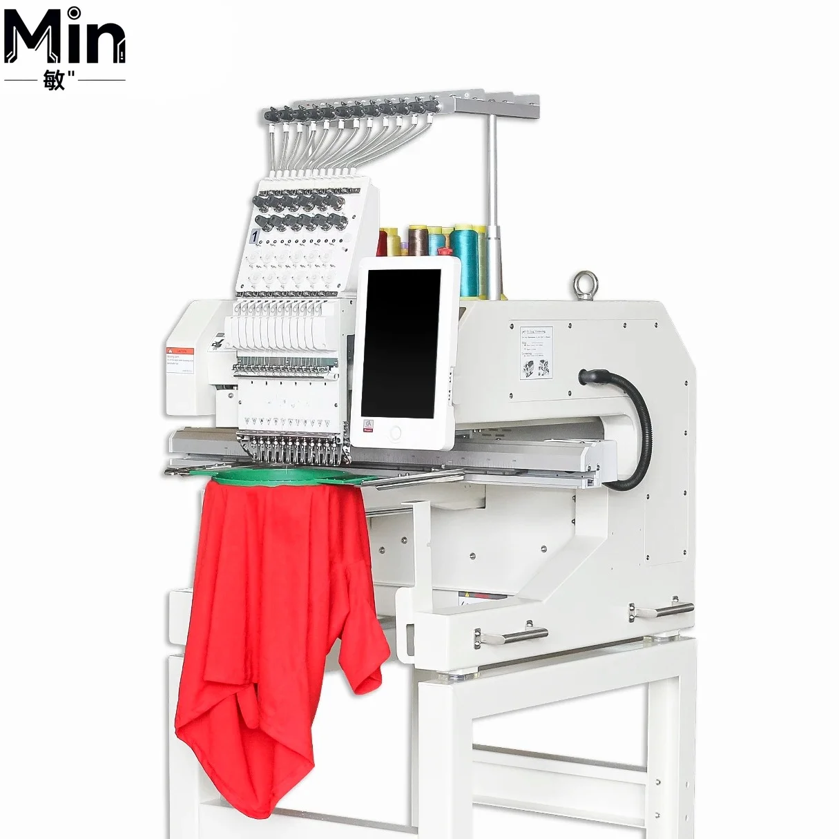JCM-1201 Single Head High Speed Computerized Embroidery Machine for T Shirt Logo Garment Embroidery Commercial Use