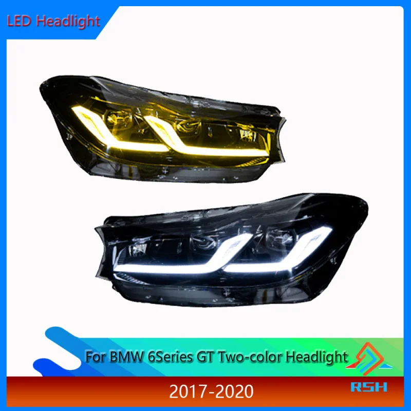 Car Front Light For BMW 6 Series GT Models 2017-2020 Modification Led Laser Dual-Color Headlight Assembly Accessories