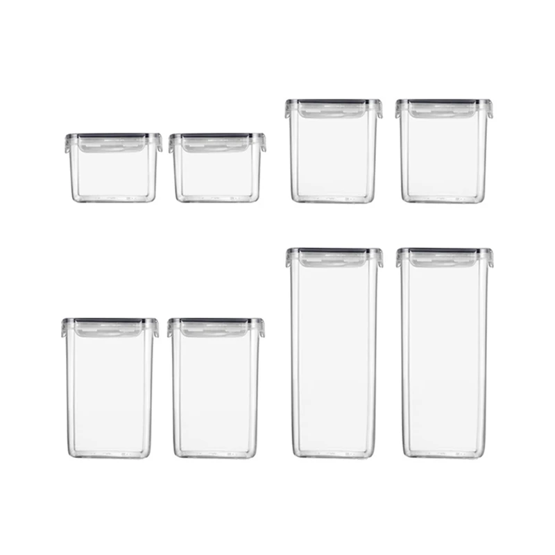 1 Set Of Sealed Transparent Storage Container With Cover For Holding Cereal Candy, Kitchen Food Storage Box Set Durable