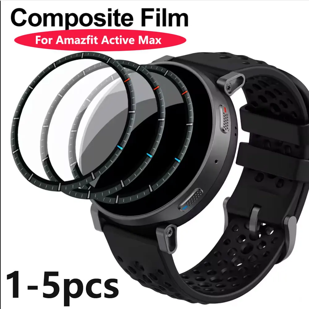 Screen Protector For Amazfit Active Max 3D Curved Screen Protector Ultra-HD FullCoverage Protective Film Accessories (Not Glass)