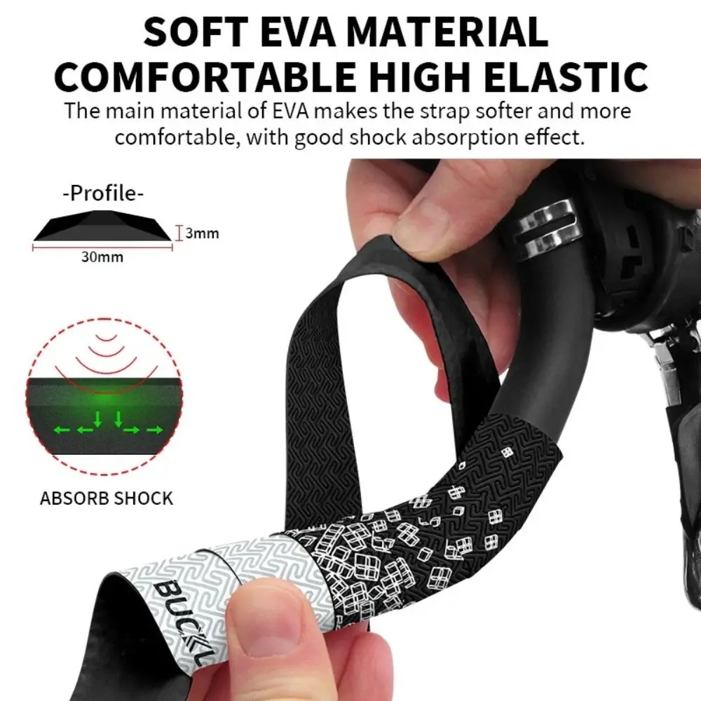 PU EVA Material Bike Bar Tape Anti‑Slip Surface Shock Absorb Cycling Tape 3mm Thick Wear Resistant Bike Grip Tape Outdoor Sport