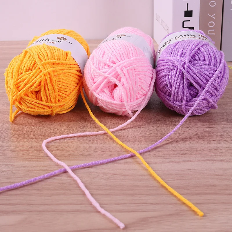 150g 5-strand Milk Yarn Handmade Medium Thick DIY Woven Doll Sweater Flower Hat Scarf Yarn Ball