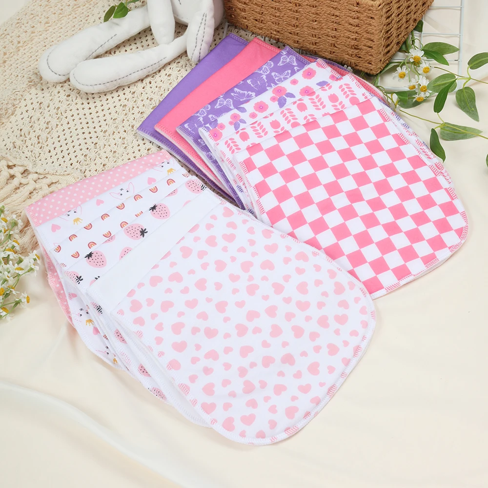 

Салфетки для отрыжки для девочек - набор из 12 штук, впитывающие салфетки для отрыжки для младенцев, мягкие и плюшевые детские полотенца для выделения молока, изогнутая форма