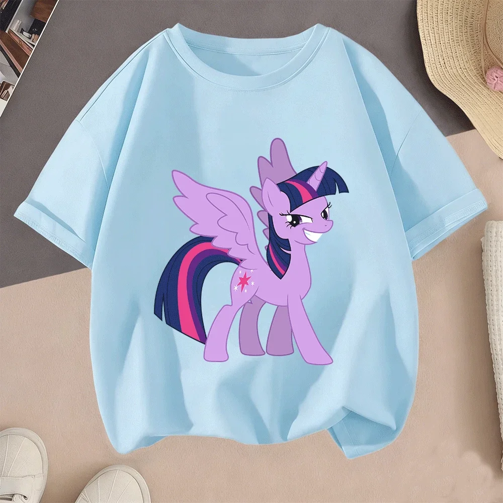 

2026 My Little Pony 2D Cartoon Hot Sale Casual Summer Short Sleeve Printed Tees For Children Teenagers Boys Girls
