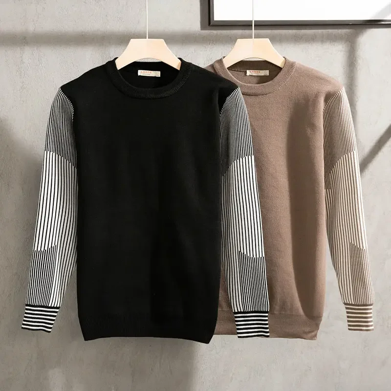 Autumnr and Winter New In Round Collar Pullovers Male Crewneck Men's Knit Sweater High Quality Sweatshirt Top Loose Fit Knitwear