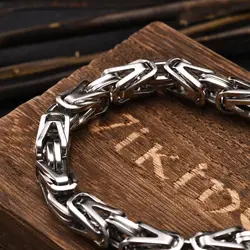Vnox บุคลิกภาพ V รูป Byzantine CHAIN สร้อยข้อมือผู้ชาย,สีดําโบราณเงินสี 8 มม.สแตนเลส Links CHAIN สายรัดข้อมือ