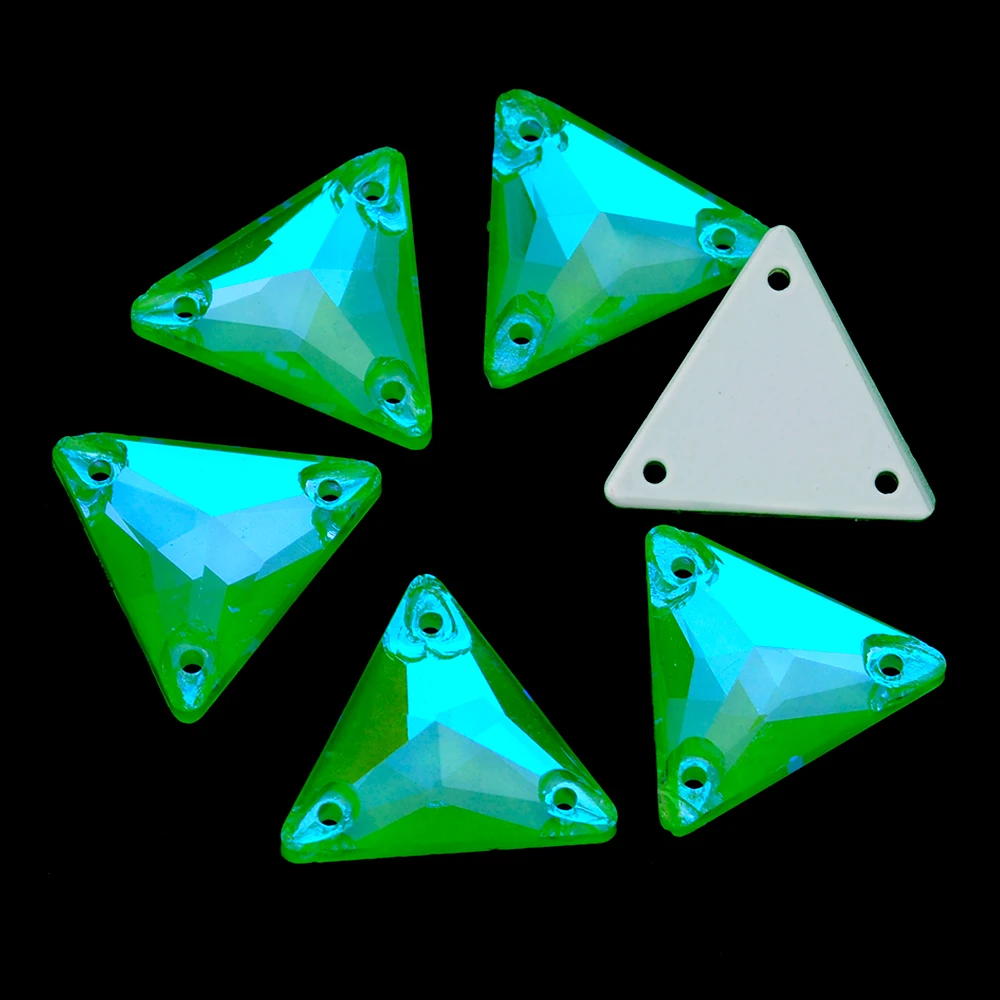 Neonfarbene Dreieckige Flatback-Strasssteine mit Abgeschrägten Kanten Großhandel Aufnähbare Glaskristalle für Modebekleidung und Accessoires – Detail 6