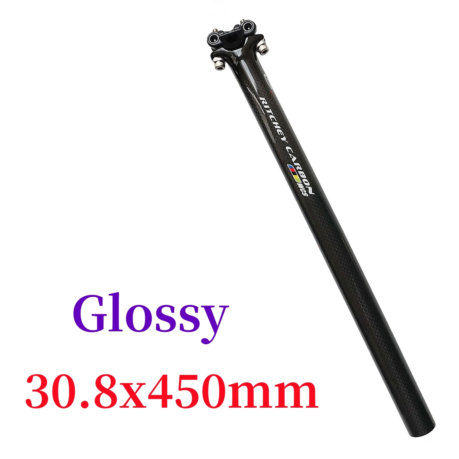 3K Carbonfaser-Fahrradsattelstütze 27,2/30,8/31,6mm MTB/Rennrad Carbonfaser-Sattelstütze 350/400/450mm