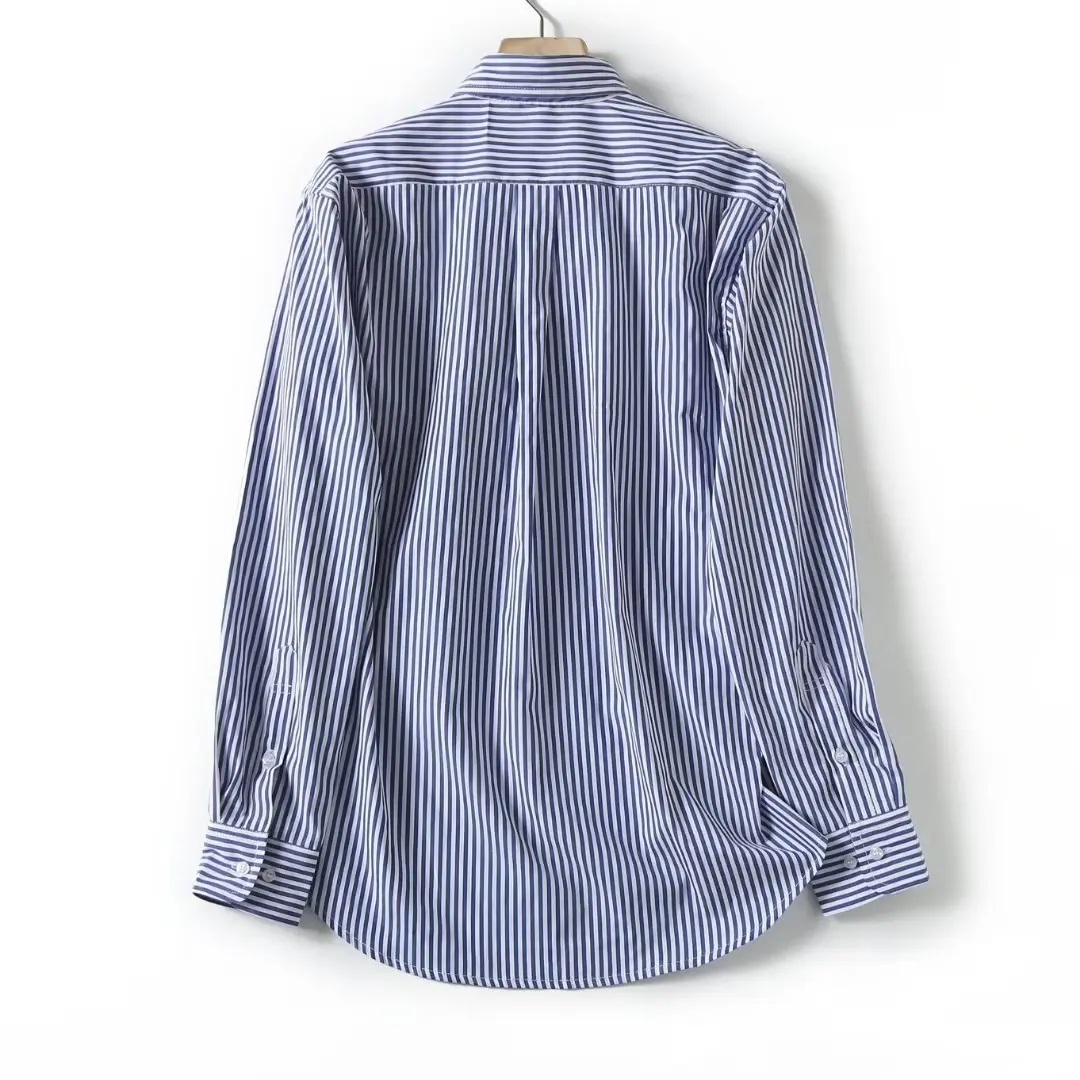 Maxdutti Japanese Simple Casual Striped Commuter Shirt Men's Blouse Tops