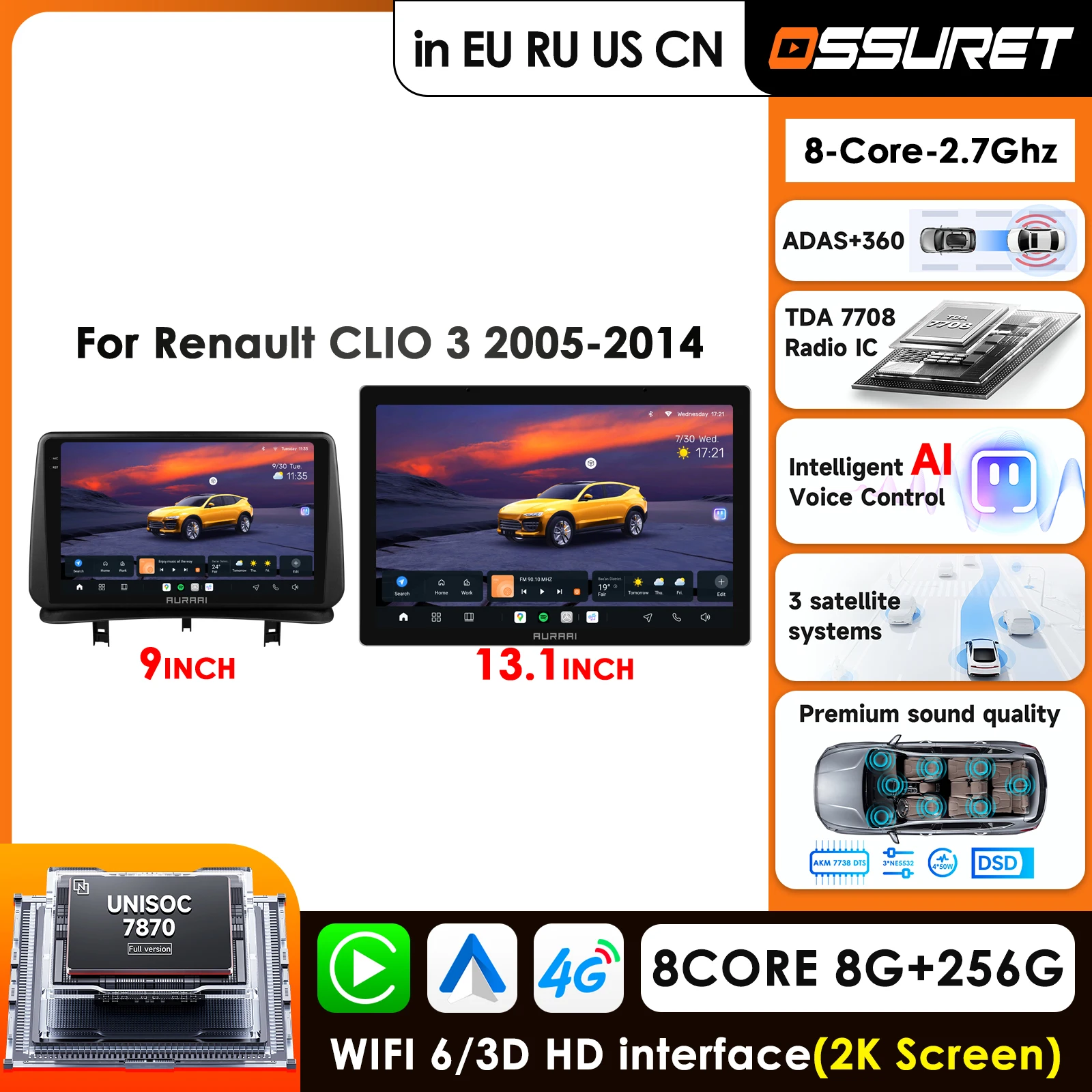 

Carplay 4G-LTE Carplay Android Car Radio for Renault Clio 3 2005 - 2014 Car Infotainment Multimedia Player GPS Auto Stereo RDS