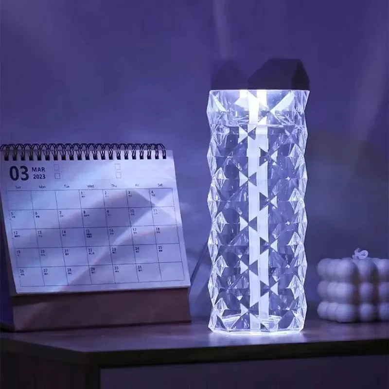 Crystal night light 500ML single nozzle humidifier aromatherapy diffuser household spray desk office air humidifier desk lamp