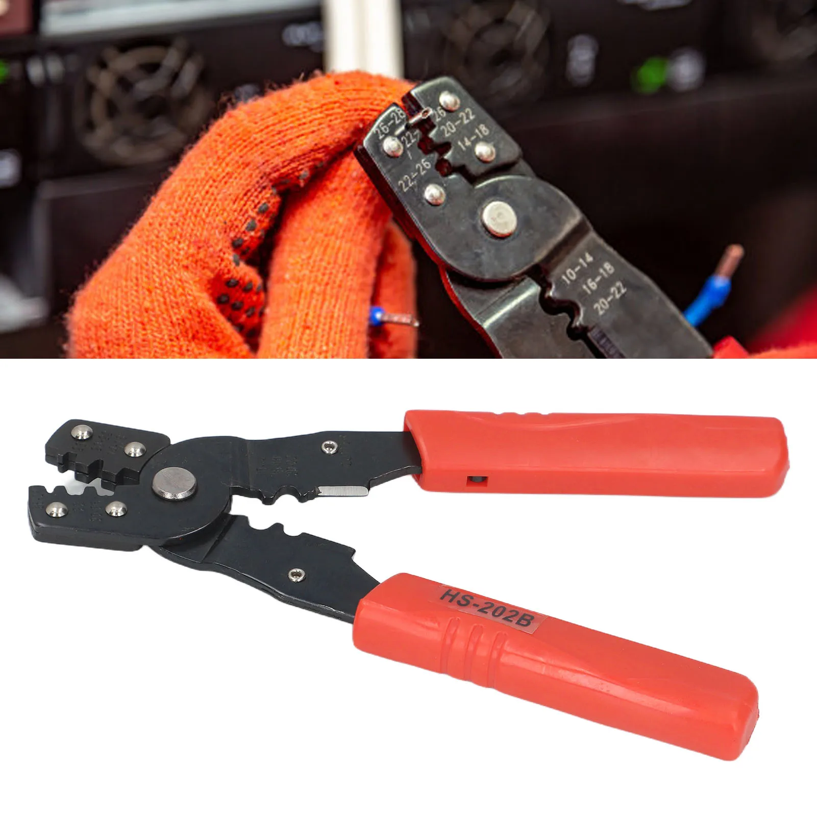 HS 202B Wire Crimper Electrical Terminal Multi Purpose Crimping Pliers Tool Red Multi Purpose Crimping Tool Wire Crimping Tool
