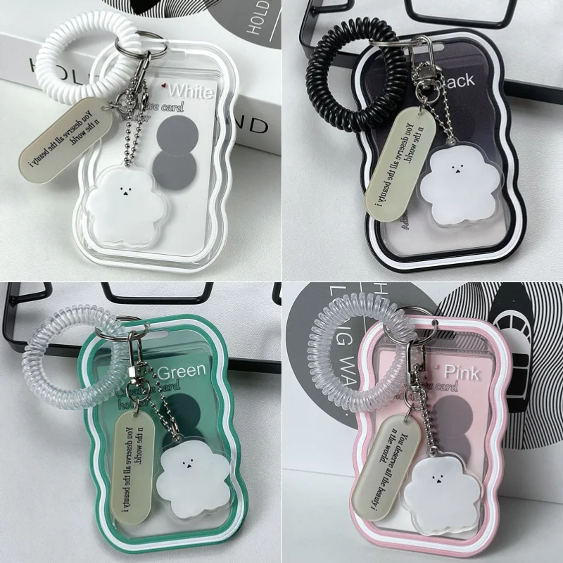 1 قطعة غطاء بطاقة الأذن القط شفافة المعبود صور الكرتون واقية حامل بطاقة حافلة مترو الانفاق معلقة حبل الحرم الجامعي معرف الحماية #4