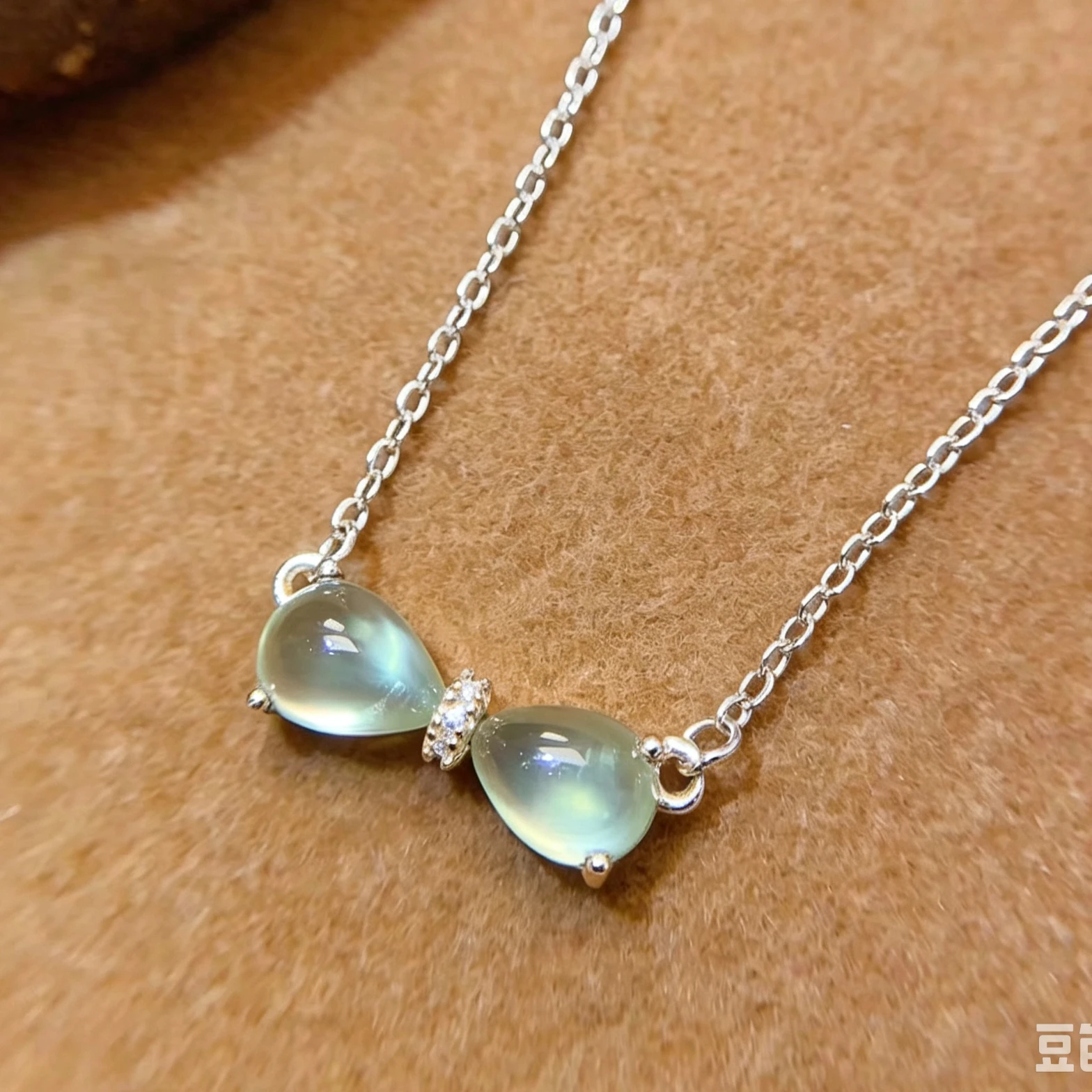 Certified Natural Prehnite 925 Silver Necklace Light Green Gemstone Teardrop Pendant Fine Jewelry Anniversary Gift For Her