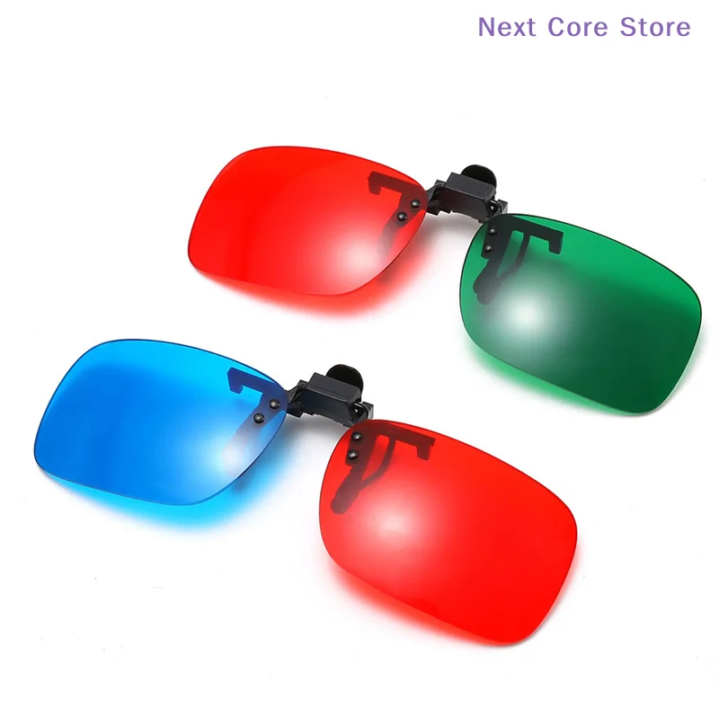 [NC]Red Blue Green 3D Glasses Black Frame For Dimensional Anaglyph Movie TV Glasses For 3D Movies[NC]