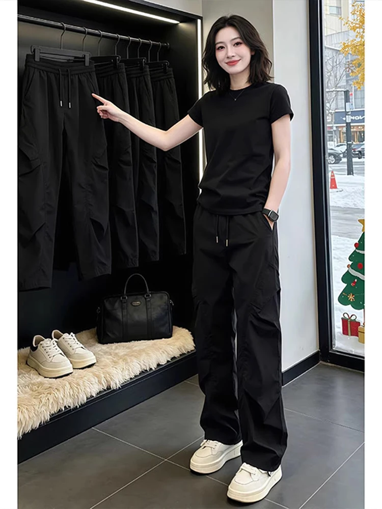 

Qui Dry American Folded Work Trousers Men's CleanFit Outdoor Tee-Resistant Casual Straight Leg Long Pants