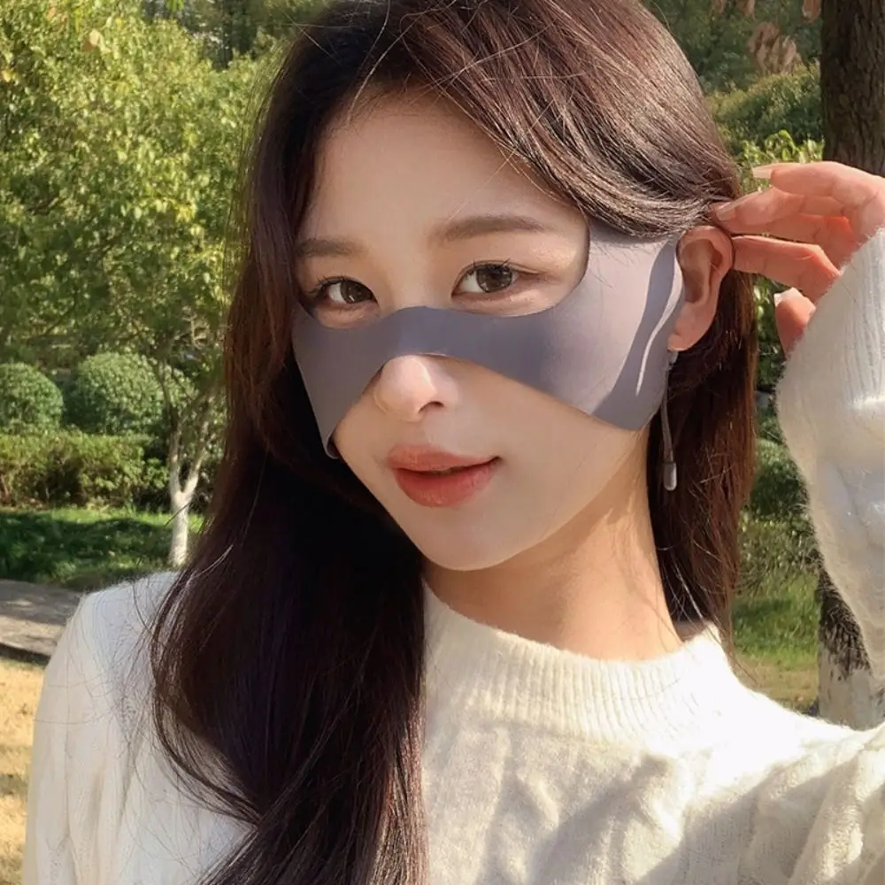 

Sunscreen Face Scarf Ice Silk Sunscreen Mask Thin Nylon Summer Face Cover Breathable Eye Protection Face Gini Mask Outdoor