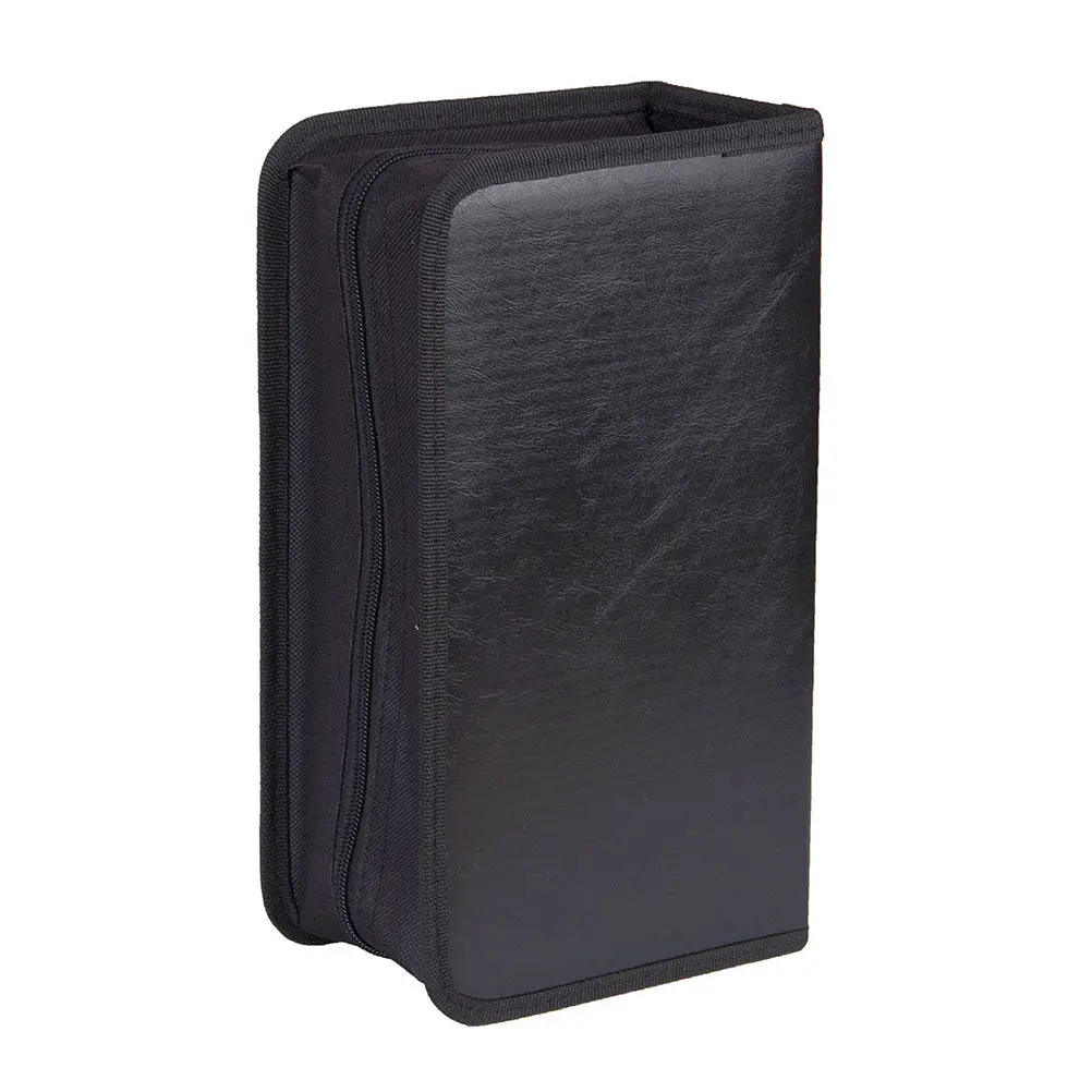 128-個の-cd-ボックスプレミアム素材大容量ポータブル-cd-収納バッグ-dvd-音楽映画用快適なハンドルジッパー開閉