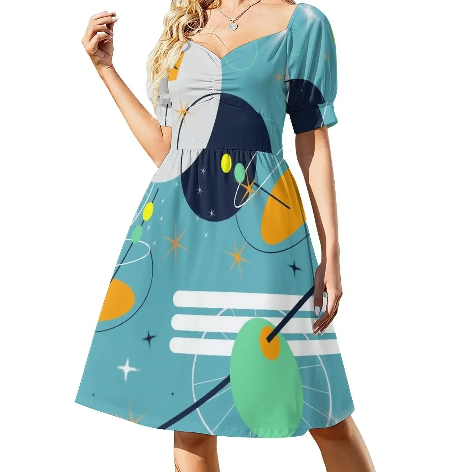 

Cocktail Time Retro Atomic Abstract Sleeveless Dress summer dress women 2025 wedding dresses for woman Dress