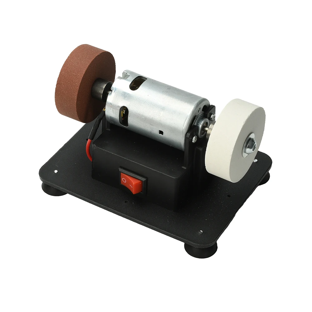 100W Mini Bench Grinder 7-Speed Adjustable Desktop Polishing Machine Pure Copper Motor Suction Cup Base for Sharpening Grinding